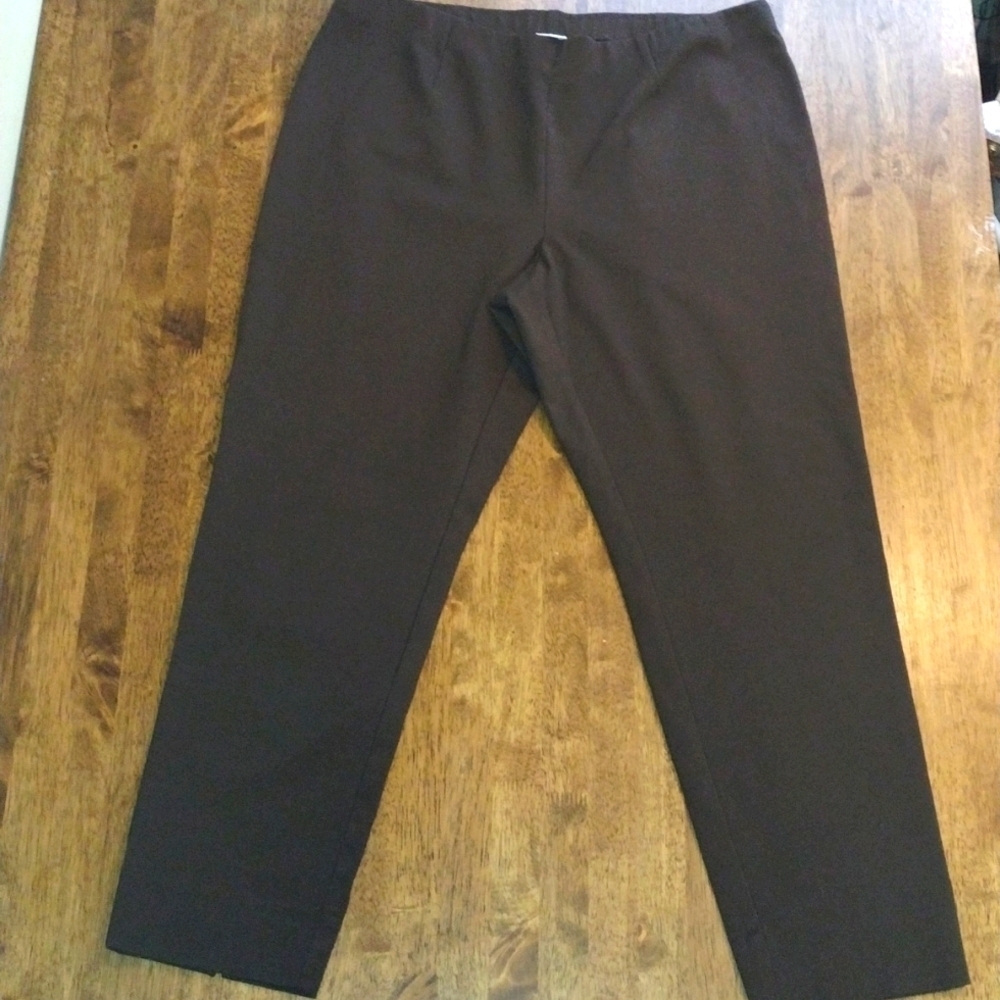 Brown J Jill Slim Leg J Jill Elastic Waist Ankle Pants LP